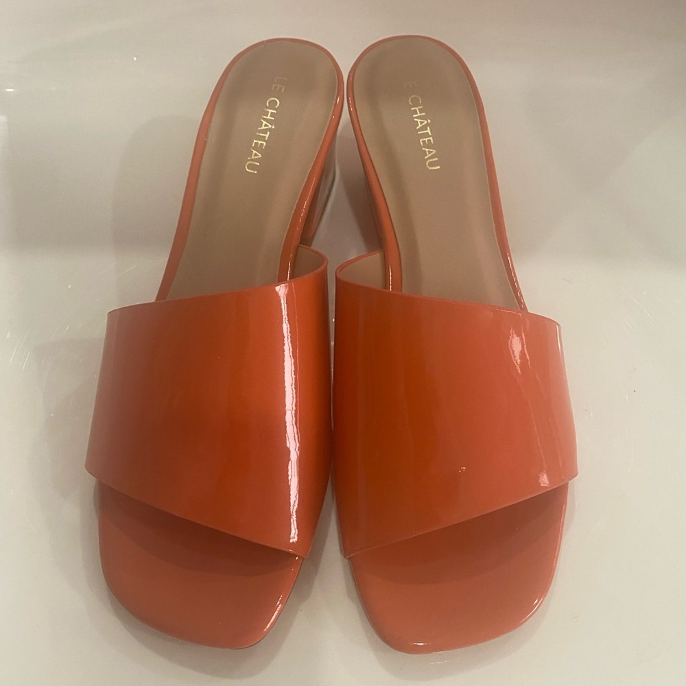 Le Chateau Orange Patent Slides - Size 37
